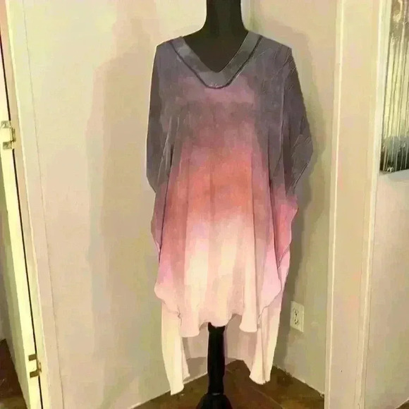 Anthropologie Dresses & Skirts - Anthropologie TRYB 100% Silk Dress XS Purple Ombré Color-way Oversized